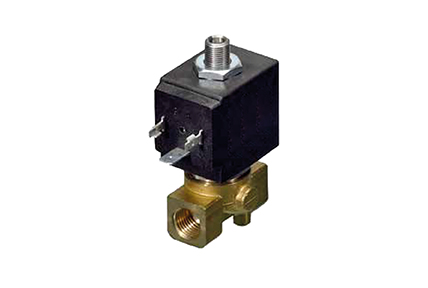 3-way solenoid valves, direct control, brass or stainless steel body